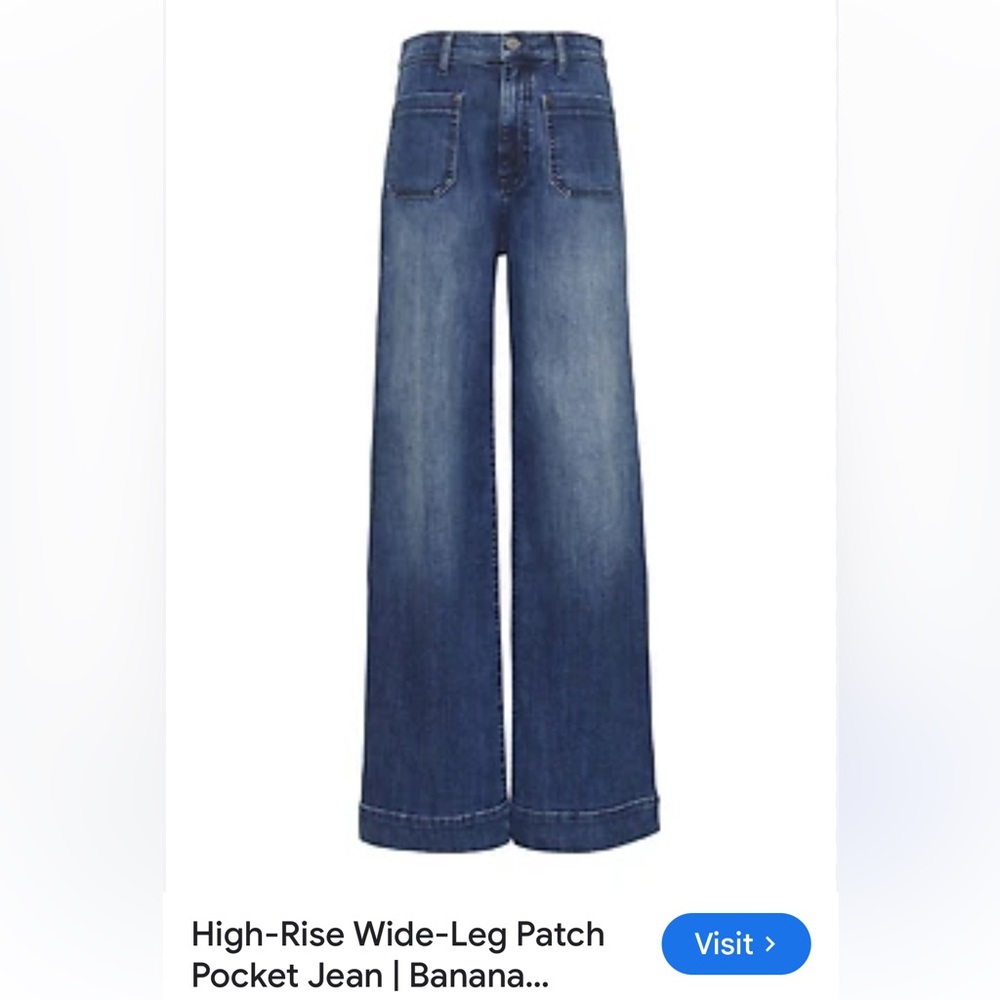 High-Rise (VERY STRETCHY JEANS) Wide-Leg Patch
Pocket Jean | Banana Republic